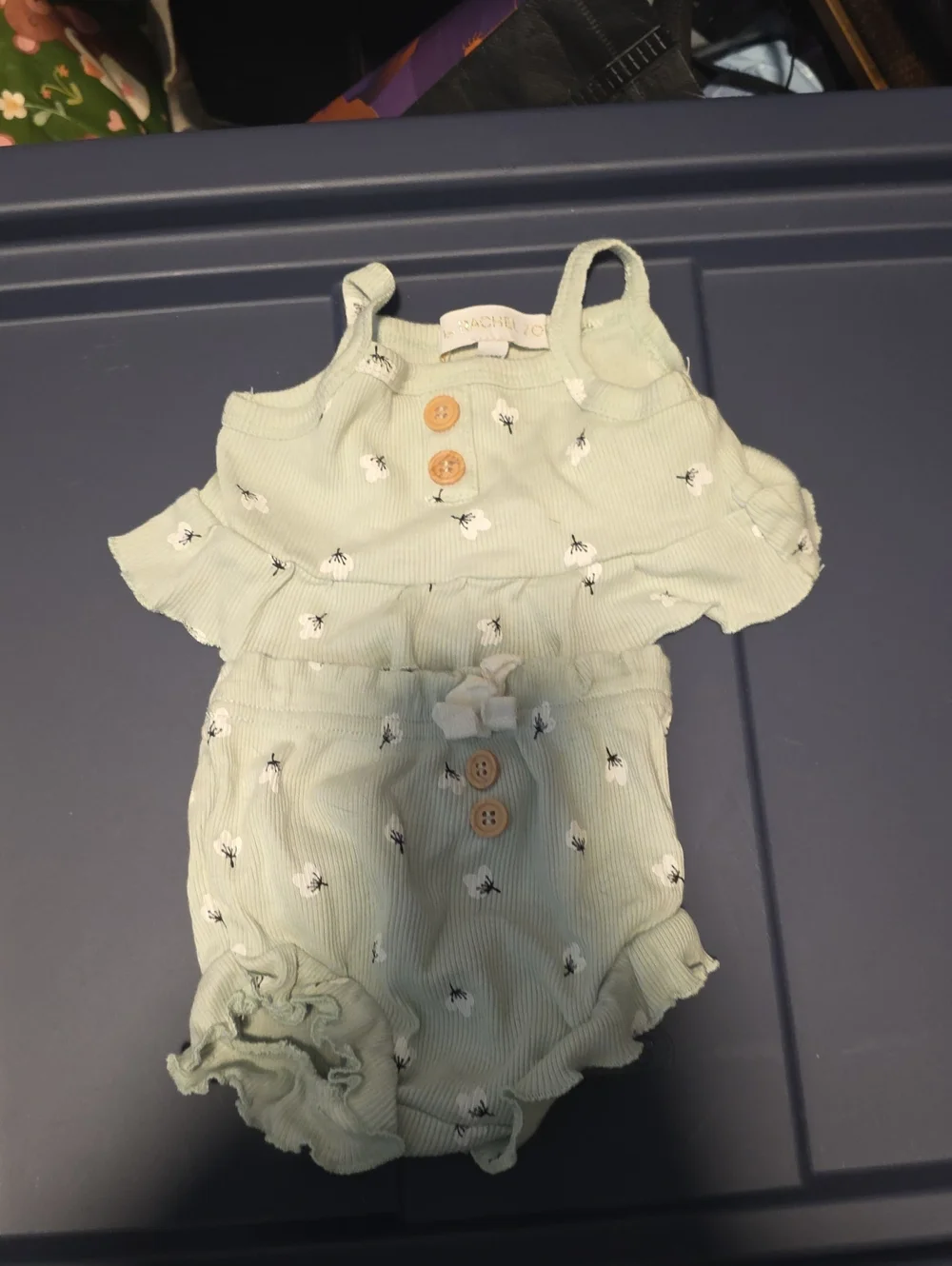 Unbranded Mint Floral Baby Matching Set - Tank Top & Bloomers